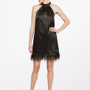 🆕 Wayf Feather Trim Swing Mini Dress
